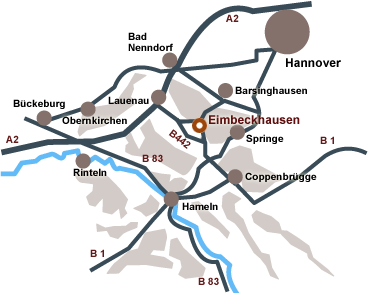 Anfahrtskizze -  Tierärztliche Gemeinschaftspraxis im Deister-Sünteltal